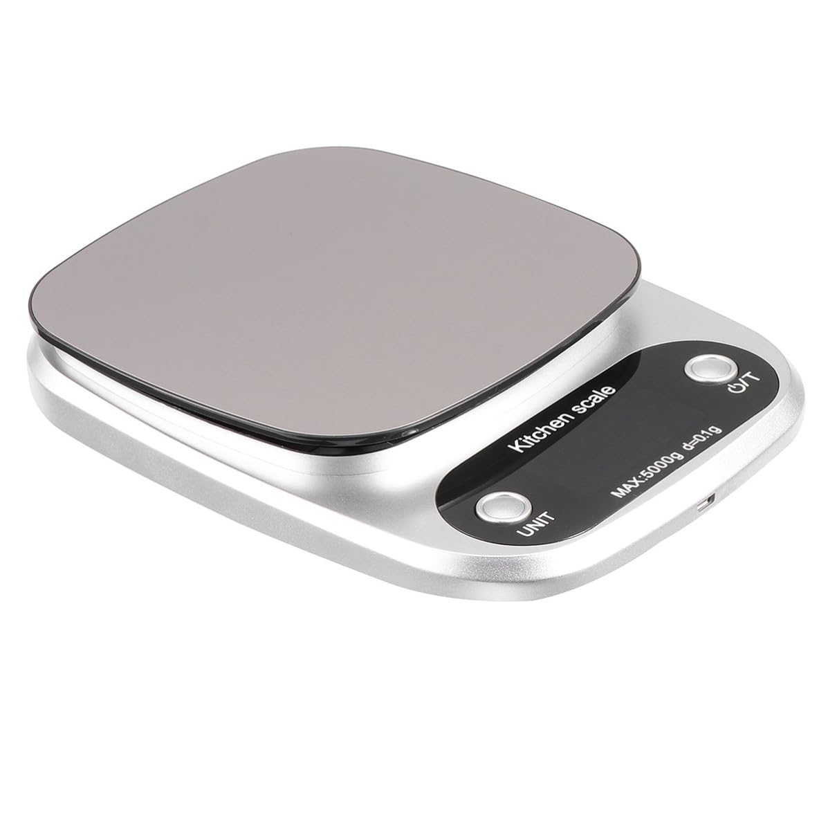 Báscula Inoxidable Recargable 0,1g de 5kg Digital Acero de Cocina
