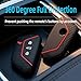 ATFIGII Key Fob Cover Compatible with VW ID.4 2022-2025, Atlas 2024 2025,Golf GTI 2022-2024, Teramont Cross Sport 2025 Protector Silicone with Little Lanyard 4 Buttons 2pcs Black