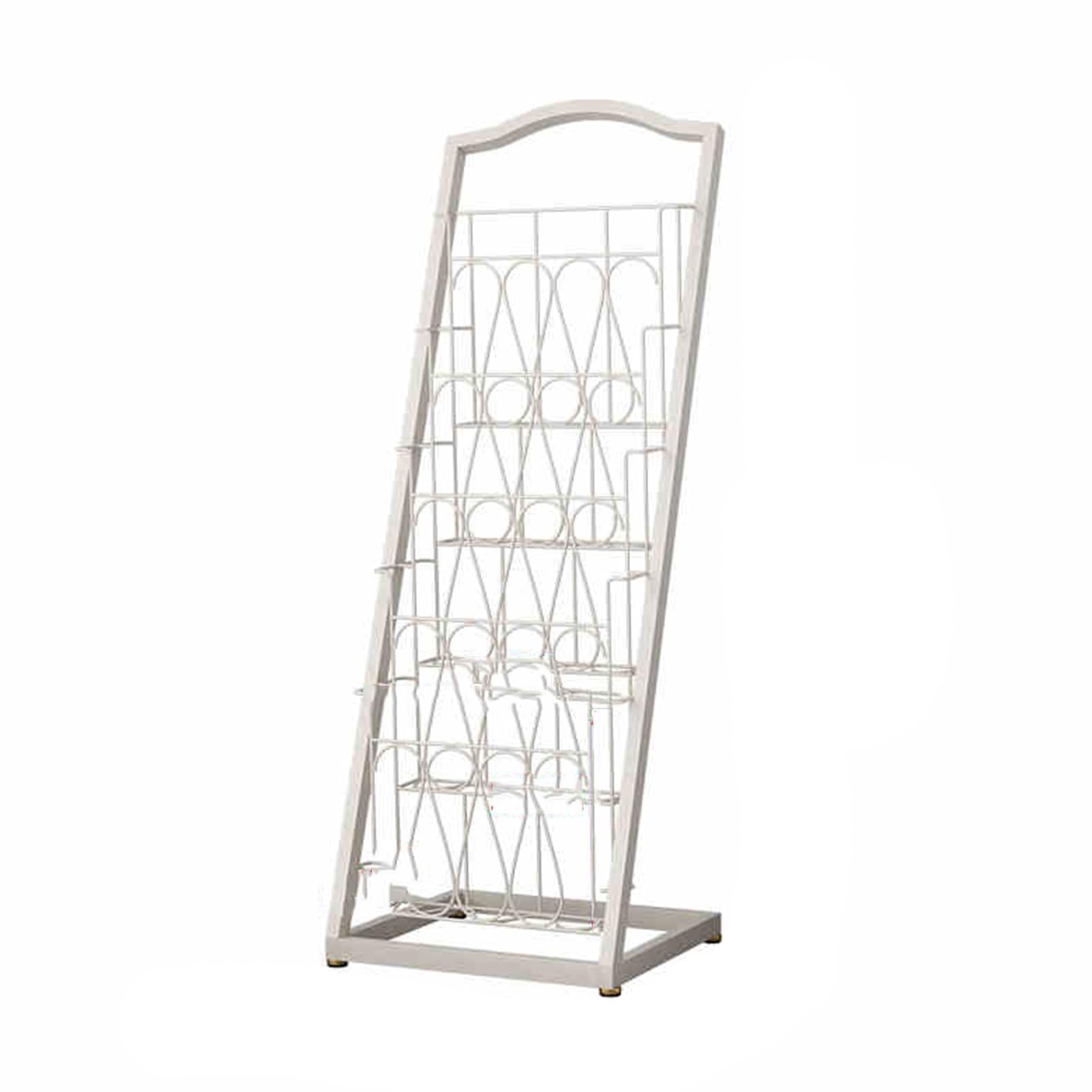 Metalowy stojak na czasopisma, podłogowy, stojak na dokumenty, gazety do biblioteki biurowej i studia, stylowe złote wykończenie, 42,5 x 34 x 114 cm, oszczędzający miejsce, biały, 42,5 x 34 x