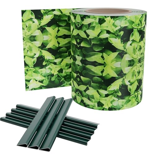 UISEBRT Bandes brise-vue en PVC pour panneaux à double fil, 35 m x 19 cm, clôture double fil, film de clôture opaque avec 20 clips de fixation, film brise-vue pour clôture de jardin et balcon, petites