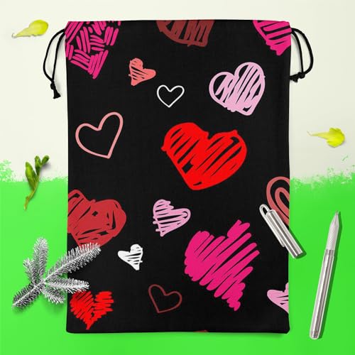 Image of ArtzFolio Love Heart | Reusable Sack Bag | Bag for Gym, Storage, Vegetable & Travel