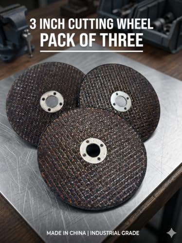 Image of KAITO Cutting Disc for Mini Angle Grinder - 3 Inch (75-80MM) (Pack of 3) | Metal Cutting Wheel for Iron, Steel, Copper & PVC | High-Speed Abrasive Cut-Off Blade | Durable & Fast Cutting
