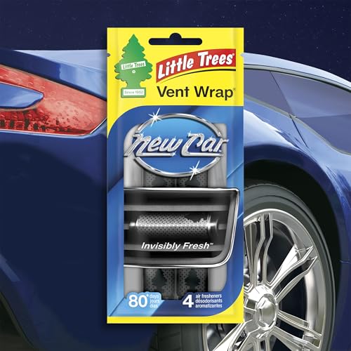 Image of LITTLE TREES Car Air Freshener | Vent Wrap Provides Long Lasting Scent, Invisibly Fresh | New Car Scent, 16 Air Fresheners