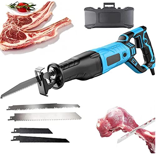Máquina de Sierra para Carne y huesos1050 W, Carnicero eléctrico para el hogar Comercial, portátil Profesional, máquina Multifuncional para Carne, Cerdo, Costillas de Pescado, Rojo (Negro)
