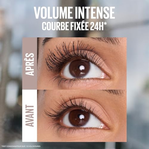 Maybelline New York - Mascara Volume Sensationnel - Body - Brosse incurvée à double hélice - Sans transfert, ne bave pas - Teinte : Very Black - 9,75 ml – Image 3