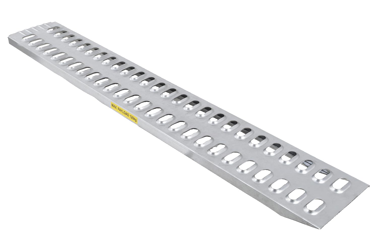CHORUS Rampa di Carico per Rimorchio 150 cm Portata 120 kg, Pedana Antiscivolo in Acciaio Zincato Spessore 1,5 mm per Caricare Tosaerba, Quad e Scooter su Pianale