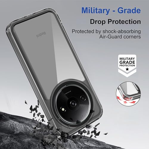 Image of Zapcase Back Case Cover for Mi Redmi A3 | Compatible for Mi Redmi A3 Back Cover | Case Cover with Camera Protection | (TPU + PC | Translucent Black)