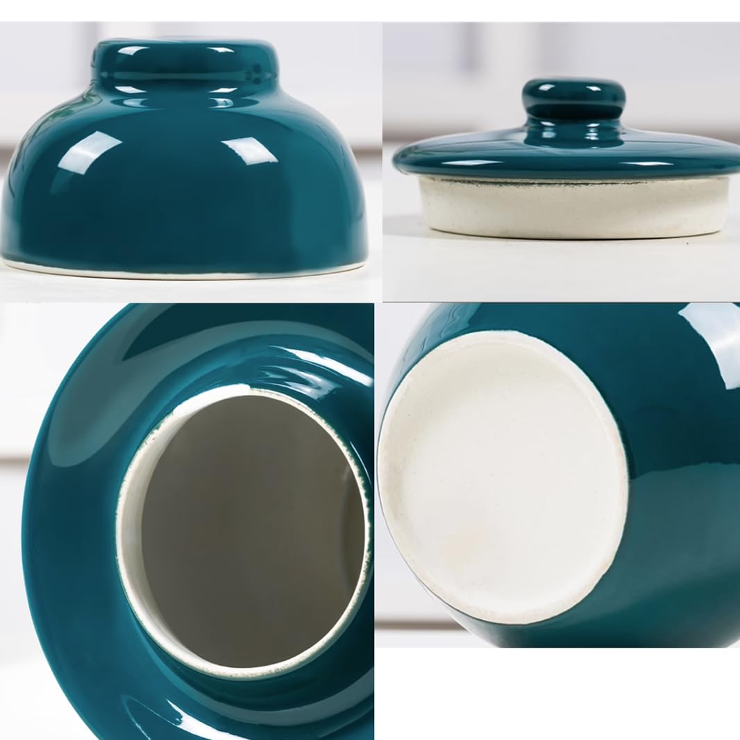 Grande barattolo in ceramica per sottaceti, barattolo di fermentazione colorato con coperchio ermetico con guarnizione ad acqua, serbatoio di fermentazione per decapaggio Kimchi crauti, fermentazione