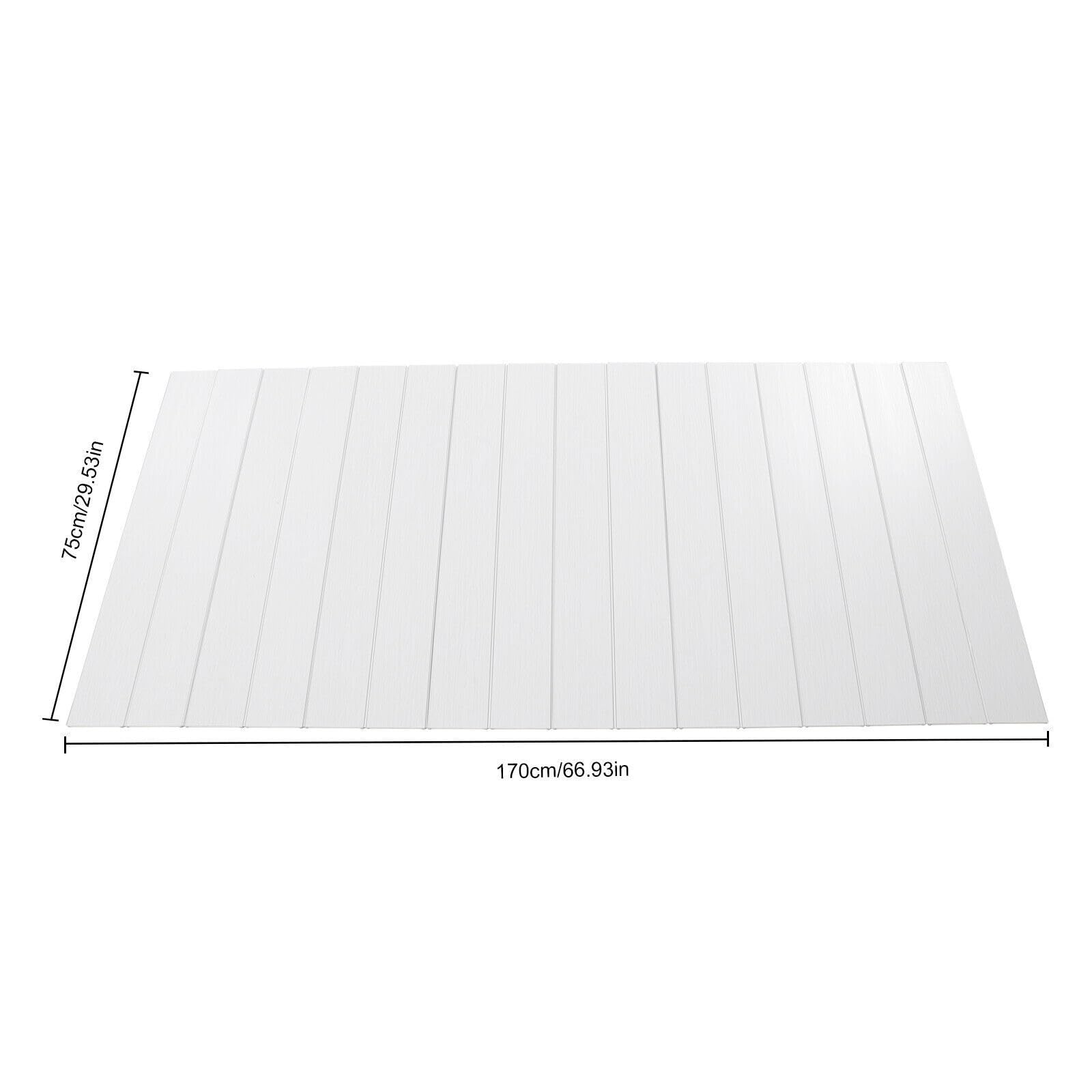 Wodoodporna składana osłona wanny i deska łazienkowa z PCW 75 x 170 cm, izolowana mata łazienkowa do domu, hotelu i spa - idealna do relaksującej kąpieli w kolorze białym