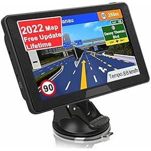 SAT NAV 2022 Map, Jimwey GPS Navigation for Car Lorry Truck with Voice Guidance and Speed Camera Warning, Lifetime Free…
