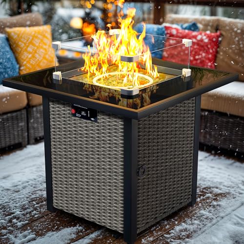 Propane Fire Pit Table, Outdoor Fire Pit Table, 28