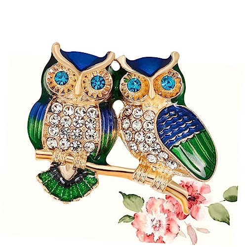 Broche chouette délicate et cristaux scintillants de luxe
