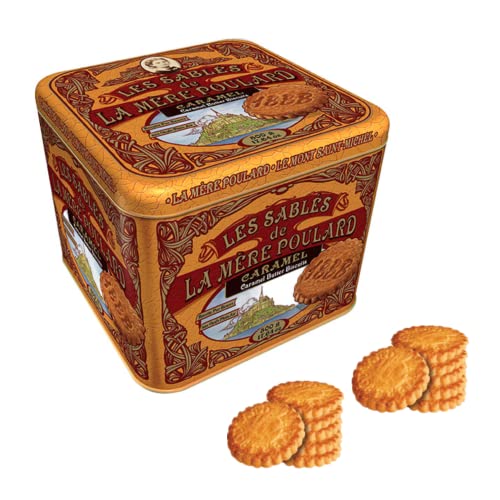La Mère Poulard® | Galletas Puras De Mantequilla Salada Y Caramelo | Lata de galletas francesas con mantequilla | Galletas De Mantequilla Pura - 500 Gr | Galletas De Regalo De Leche