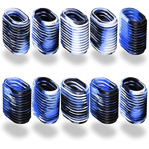Leo 10pcs Rubber Fishing Reel Handle Grip Cover Non-Slip Baitcaster Knob Sleeve 5 Pairs in Pack 5 Colors (Bule Camouflage)