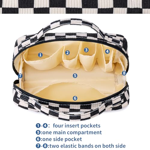 image for Bluboon Makeup Bag Zipper Pouch Travel Portable Cosmetic Bag Organizer