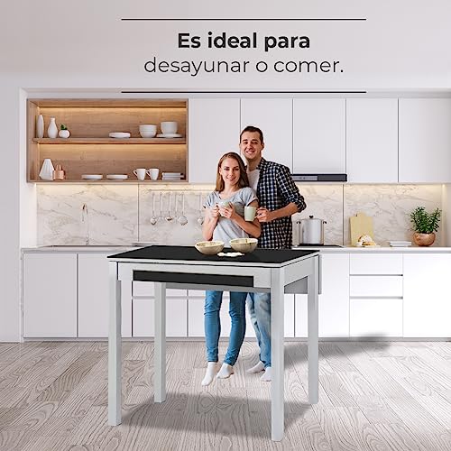 Table de cuisine pliante ASTIMESA 80x40 extensible 80x60 métal - 6