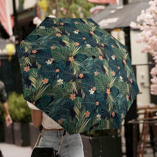 Parapluie pliable palmier hawaïen coupe-vent imperméable voyage compact - 7