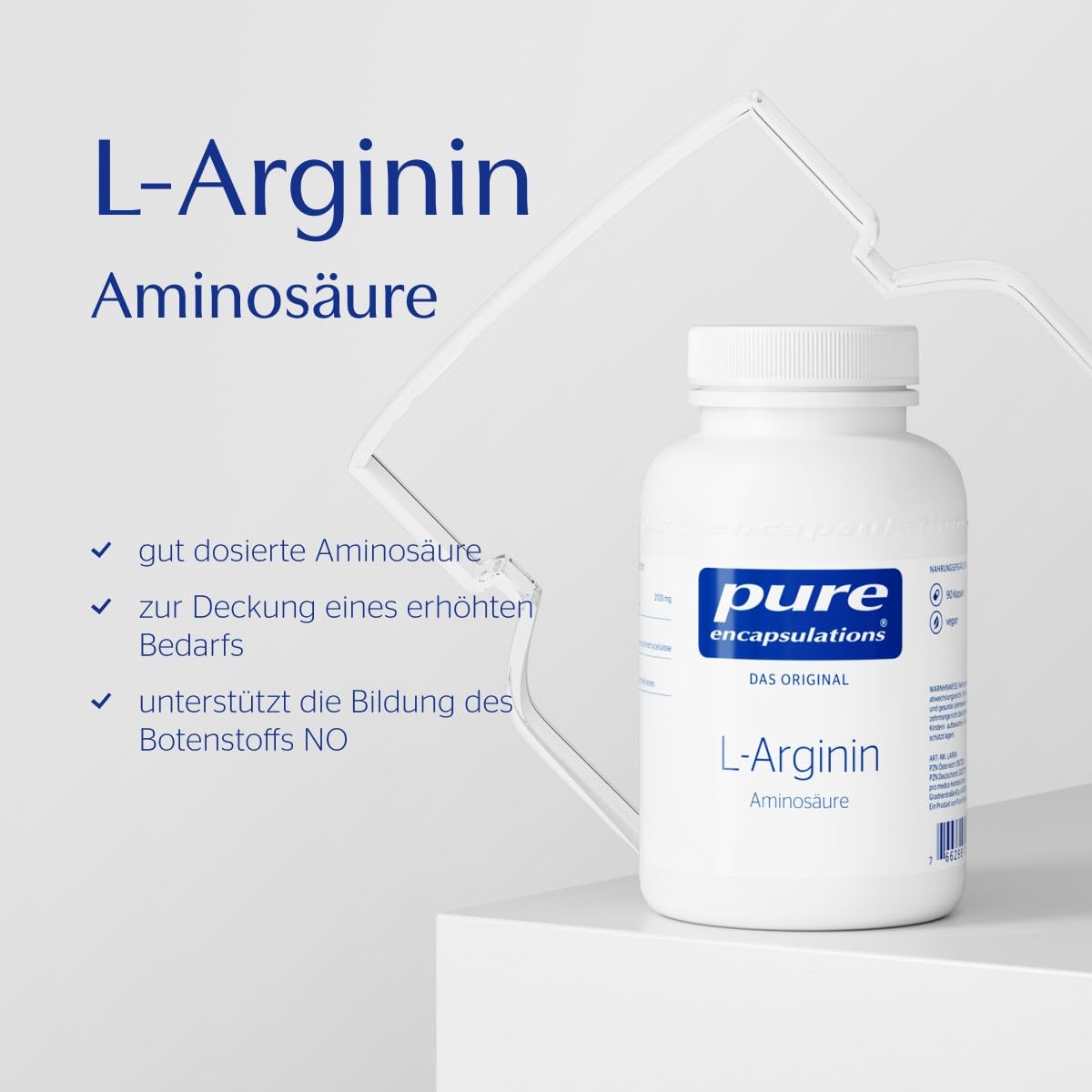 Pure Encapsulations - L-Arginin - Nahrungsergänzungsmittel mit Aminosäuren - Hochdosiert für erhöhten Bedarf - 90 vegane Kapseln