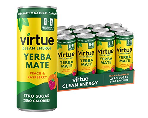 Virtue Yerba Mate - Bebida Energética Natural - Sin Azúcar, Cero Calorías, Vegana, Cetogénica, Sin Gluten, Vitaminas del…