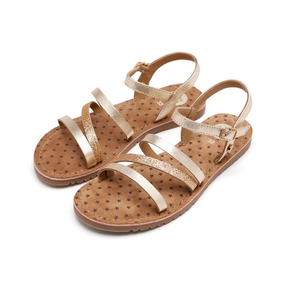 GIOSEPPO Girl's Vershire Flat Sandal, Platinum, 6 UK