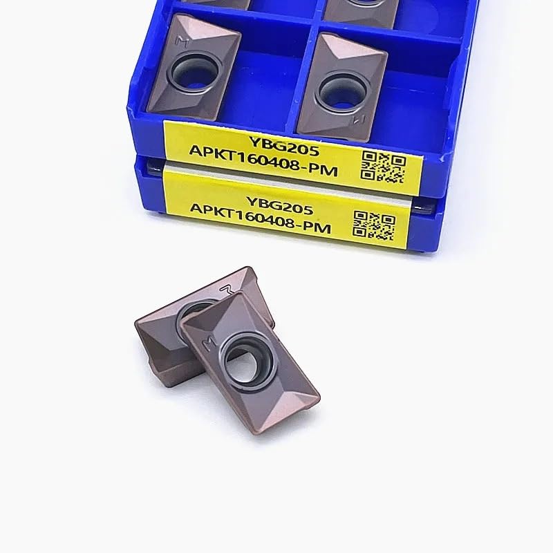 10 piezas APKT160408 PM YBG202 YBG205 insertos de carburo miniatura 5