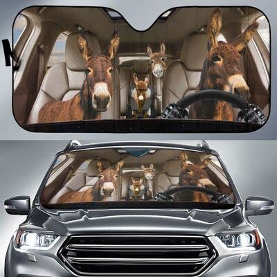 Couverture pare-brise voiture pliable motif ânes amusants taille M
