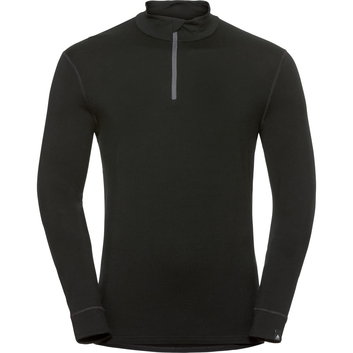Odlo men's functional underwear long sleeve shirt with zipper 100 Percent merino 200 grams, black - black, M