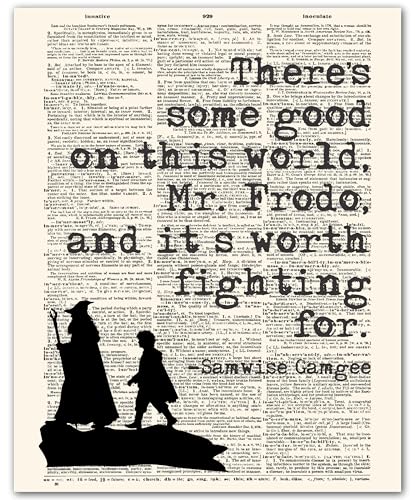 ZUKIY Middle Earth Quote Art - 8x10 Poster Wall Decor for Home Office or Classroom - Inspirational Literature Decor - Unframed Motivational Tolkien Style Print Gift for Men Women Teens Fans