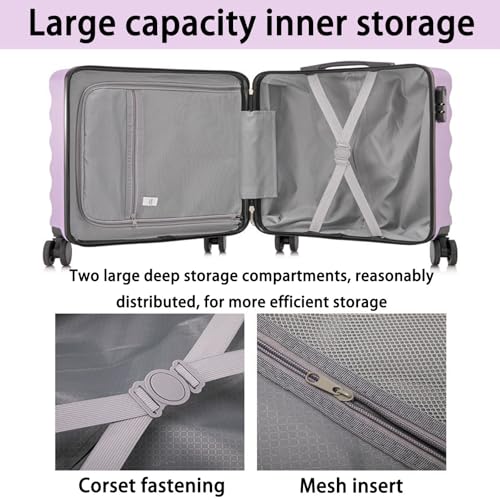 18 Inch Carry On Luggage,Suitcases With Spinner Wheels And TSA Lock,Hardside PC+ABS Suitcase,Softside Expandable Lightweight Durables Suitcase,Airline Approved For Women(Orange)4