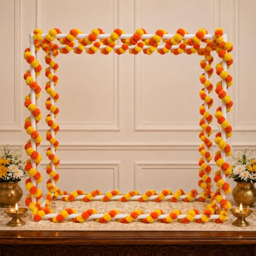 Image of SpecialYou White Cube Backdrop Stand for Decor, Ganpati Decoration Stand for Home, Decorations Stand for Backdrop for Pooja Room Decor Items, Ganapati Decoration Items for Home-6pcs