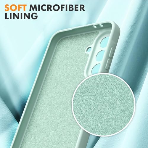 Image of DIZORO Microfiber Candy Case for Samsung A36 5G Smooth Touch Cushion Liquid Soft Silicone Gel Rubber Phone Cases Non-Slip Full Body Protective Shockproof Back Cover (Mint Green)