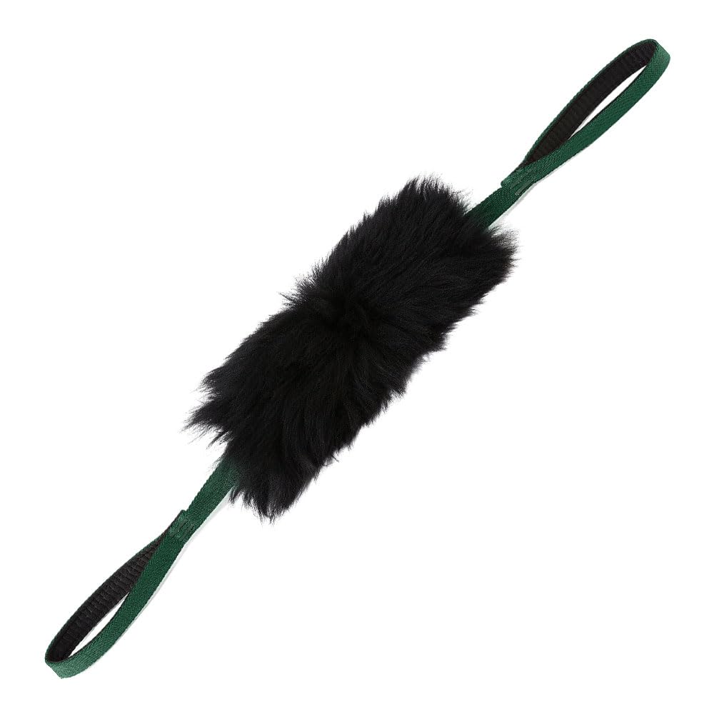 HOWGO Dog Rope Toy - Double Handle Dog Bungee Chaser Toy 100% Sheepskin,Sheep Smell Tug Toy for All Breeds(Green)
