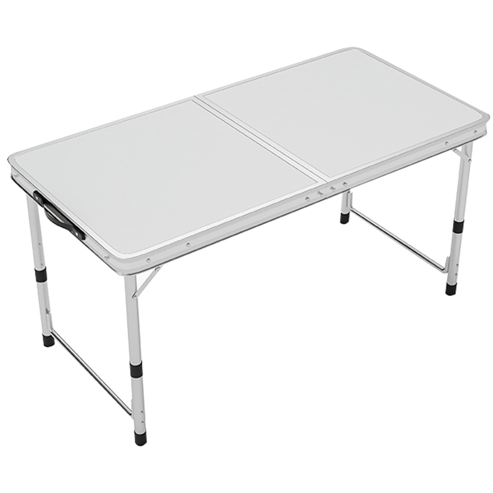 Aluminiowy składany stół o regulowanej wysokości, przenośny stół kempingowy z uchwytem, idealny na imprezę biurową, piknik, ślub, 120 x 60 cm, biały