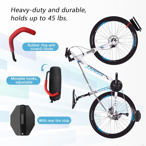 Soporte de pared giratorio para bicicleta BigKing de acero resistente pack de 2 8