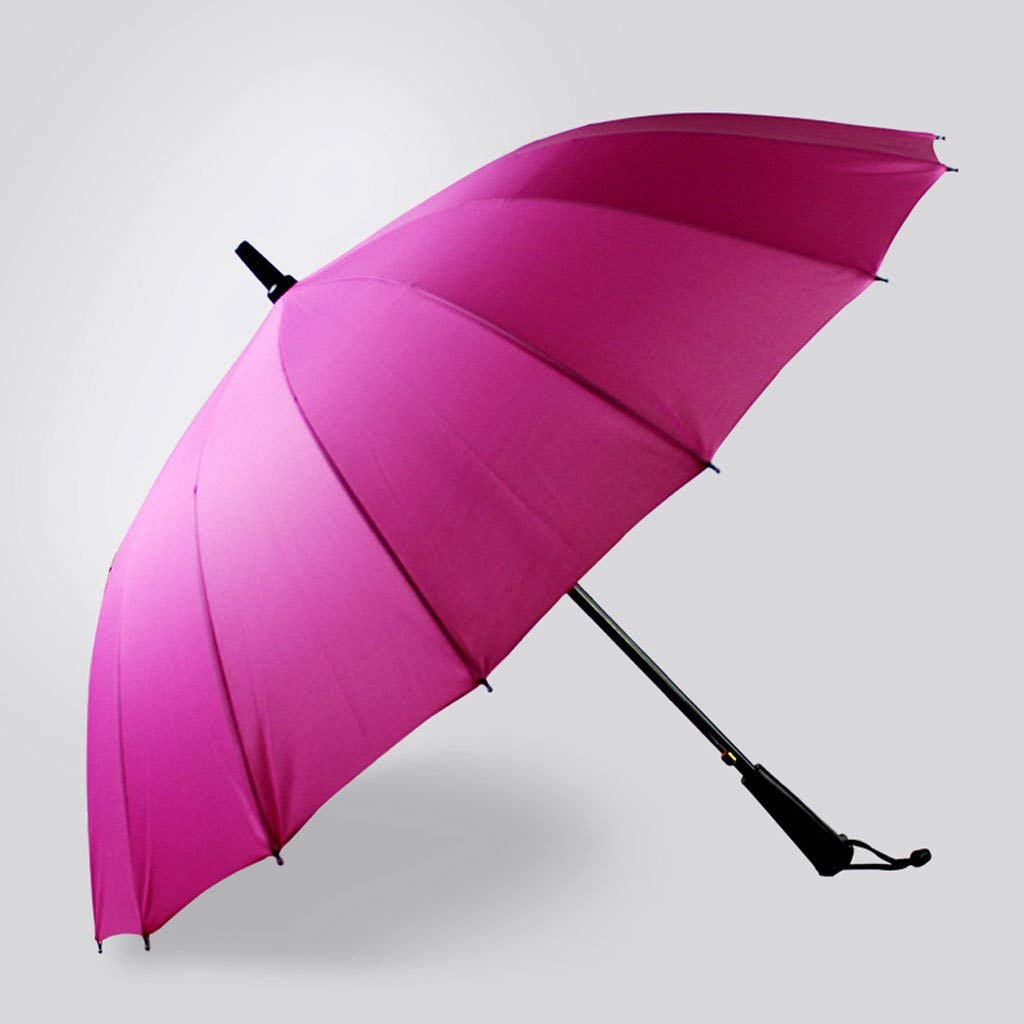 Parapluie de voyage automatique à 16 côtes rose - Modèle compact résistant