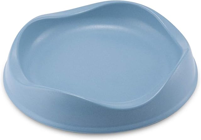Beco Cat Bowl - Eco Friendly and Dishwasher Safe, Bamboo Food and Water Bowl - Blue