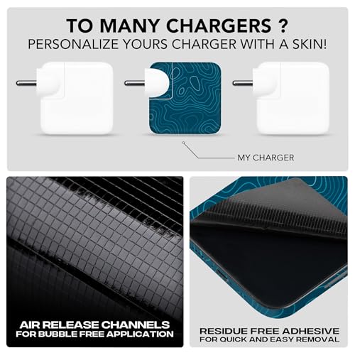 Image of Capes India Protective Adapter Skin Cover Compatible with MacBook Adapter 30W| Not a Case | Vinyl Skin Sticker (Aqua)