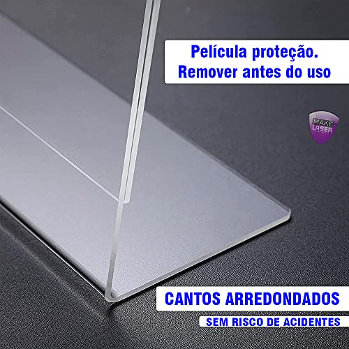 10 Display Expositor Acrílico A4 Em Ps Cristal Mesa Balcão