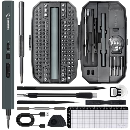 STREBITO Electric Screwdriver 155 in 1 Mini Electric Screwdriver Set, Max 5 N.m, 140 S2 Magnetic...