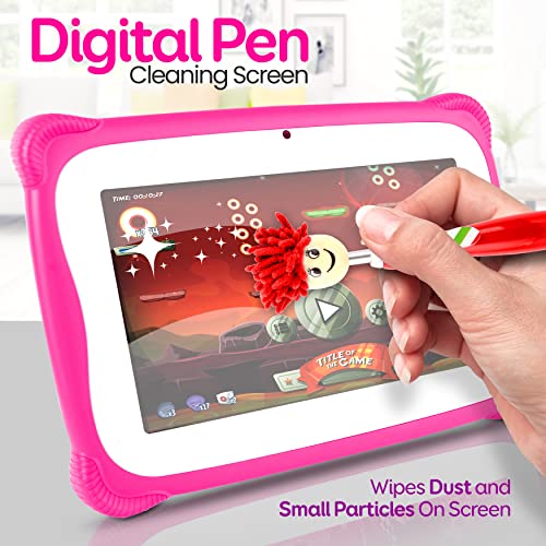 Image of Pyle 7-Inch Android Tablet w / 1080p HD Display, 7 inch Kids Tablet w /Stylus Pen Dual Camera, WiFi Compatibility, Quad-Core Processor, 1GB RAM, 8GB Storage, Kid-Proof Cover (Pink)