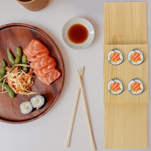 Plato de sushi de madera COHEALI superficie lisa miniatura 6