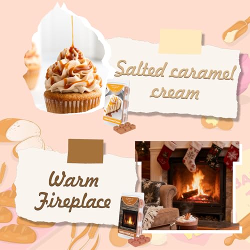 Image of SCENTORINI Wax Melts, 4 Salted Caramel Cream & 4 Warm Fireplace Scent