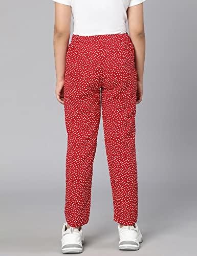 Image of oxolloxo Girls Regular Fit Polyester Solid Casual Pant