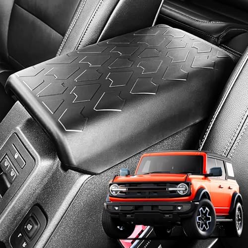 WRWJL TPE Center Console Armrest Cover for Ford Bronco Accessories 2025 2024 2023 2022 2021,Prevent Dog Scratches Center Console Pad Waterproof Armrest Cover Fit Bronco 2/4 Door(Not Fit Sport)