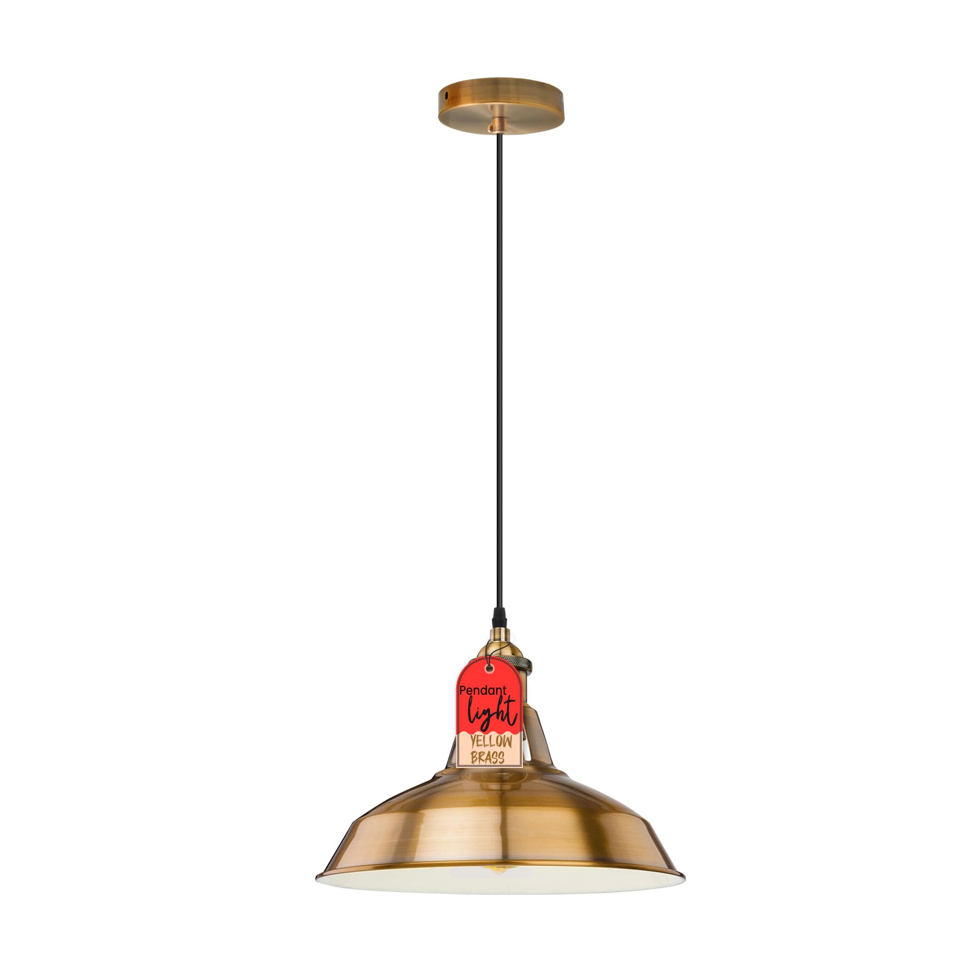 LEDSone Ceiling Pendant Light Single Head E27 Base Metal Lampshade Height Adjustable Hanging Pendant Lighting, Industrial Ceiling Light for Bedroom Living Room Kitchen Restaurant