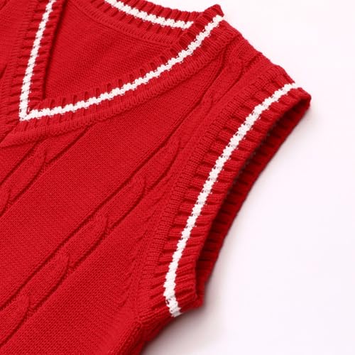 Knitted Vests for Kids Boys Girls V Neck Sweater Vest Sleeveless Ribbed Pullover Knitwear School Uniform Clothes4
