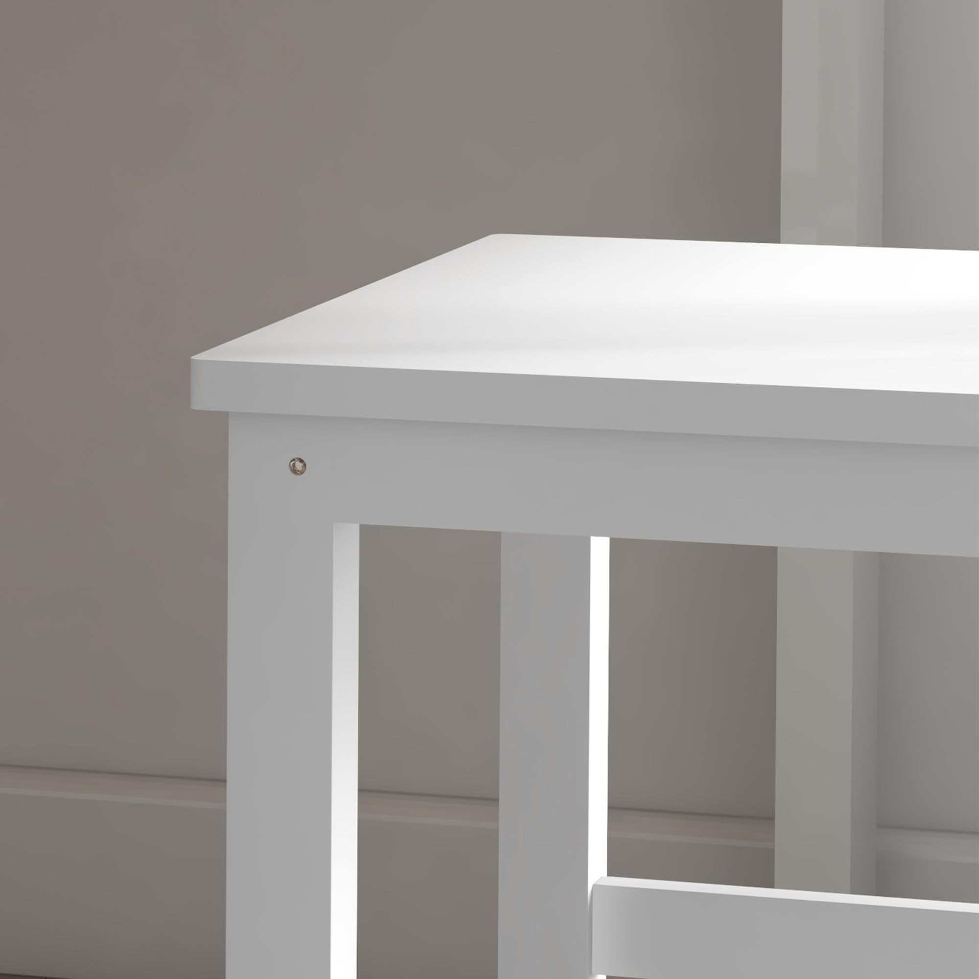 HOMCOM Juego de 2 Sillas de Comedor de Madera de Pino Blanco