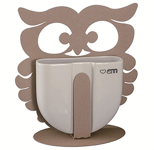 Porte-gobelet chouette beige un cadeau de naissance utile