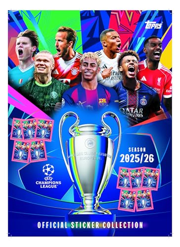 Champions League UEFA 2025/26 Colección Oficial de Stickers, Álbum y 10 Sobres...