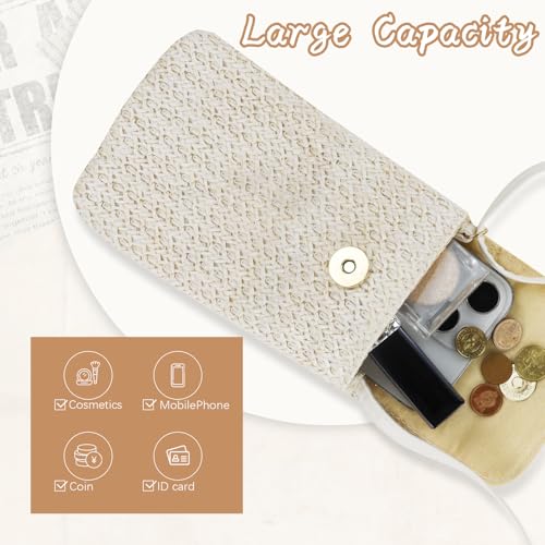 Small Crossbody Bags for Women, Straw Tassels Cell Phone Purse Phone Bag Woven Small Purse with Adjustable Strap4